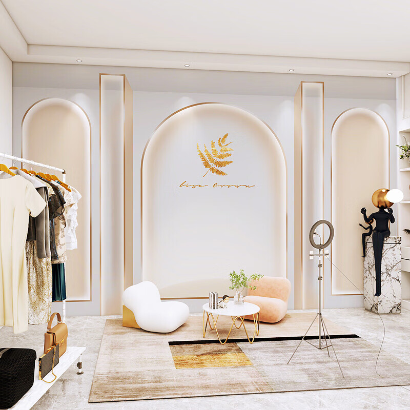 萦娪直播背景墙纸3d网红服装店女直播间背景墙装修美甲店美容院拍摄墙