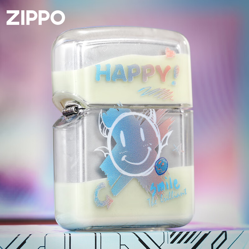 zippozippo打火机夜光流沙笑脸芝宝煤油防风火机情人节生日礼物送男友