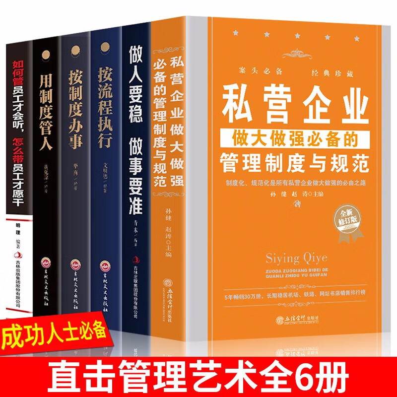 全6册 做人要稳做事要准私营企业做大做强的管理制度和规范按流程执行按制度办事企业管理书籍