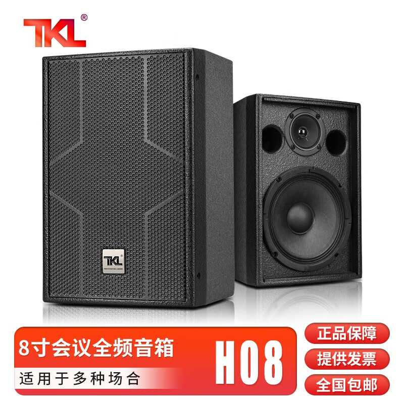 TKL H08专业无源音响大型会议室工程专用壁挂音响系统学校校园广播体育馆培训室内酒店大堂全频音箱 H08音箱/只（250W）