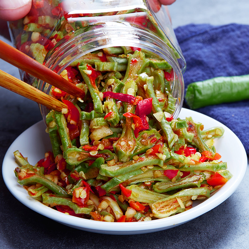 5折 湖南特产老坛酸辣刀豆下饭菜农家自制脆辣酱腌菜香辣泡菜罐装