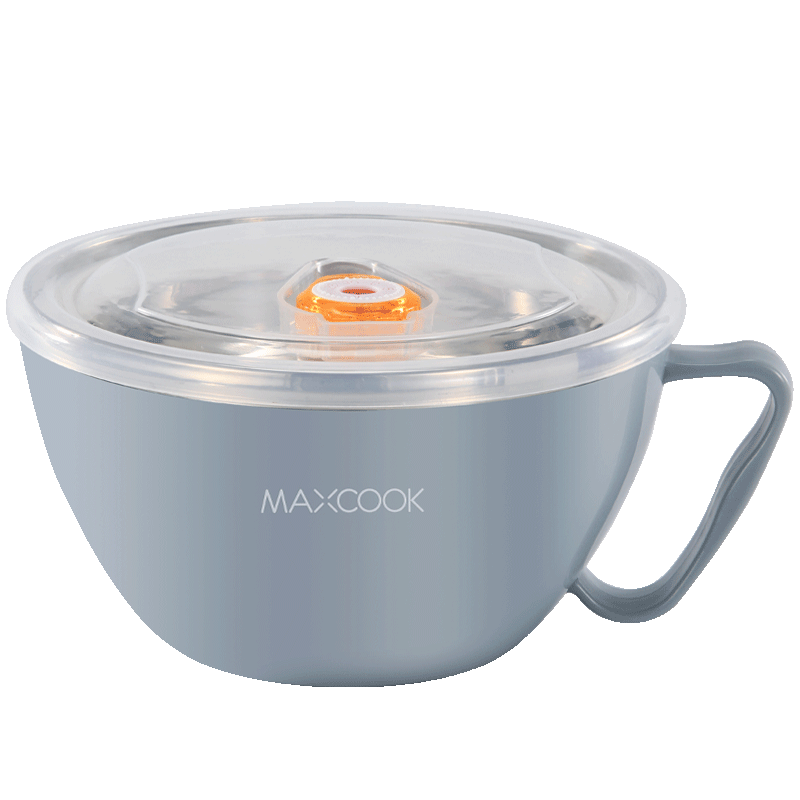 拍2件 美厨（maxcook）304不锈钢泡面碗 学生饭盒快餐杯泡面杯900ML 带盖 蓝色MCWA129 19.9元（合9.95元/件)