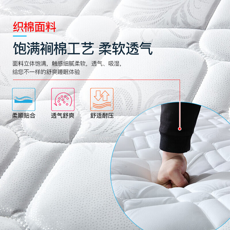 宜眠坊（ESF）床垫 弹簧床垫 软硬适中 J01 1.8*2.0*0.2米