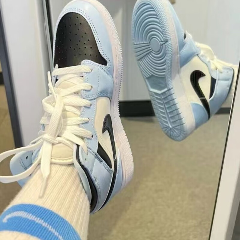 air jordan 1 aj1 休闲鞋复古运动鞋板鞋 555112-401白蓝北卡蓝 36