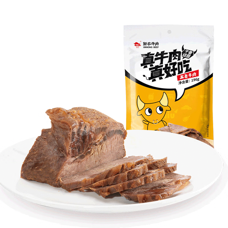 食怀新农牛肉武汉蔡甸特产五香牛肉牛腱牛肚196g真空装熟食即食卤