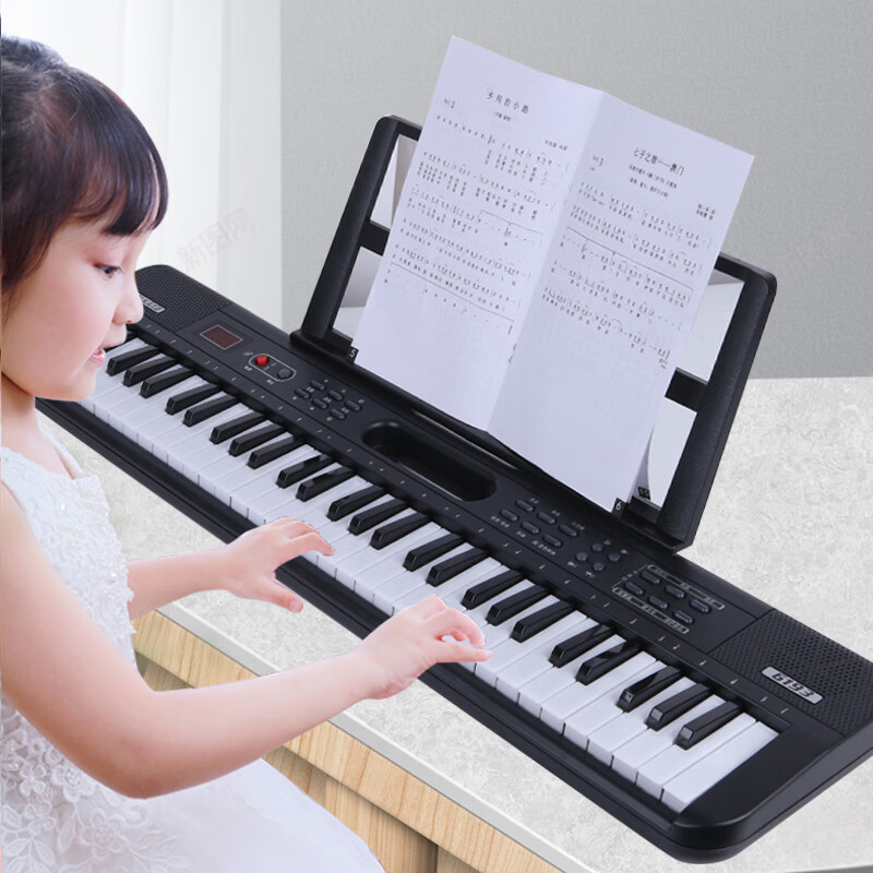 美妙斯乐器 手提便捷式电子琴61键多功能成人儿童初学电子琴乐器 F-119