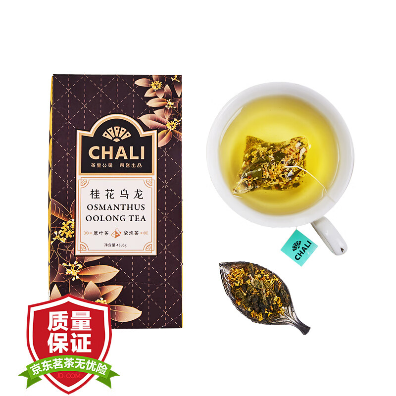茶里（chali）桂花乌龙茶叶原叶花草茶三角包袋泡茶 15袋/盒