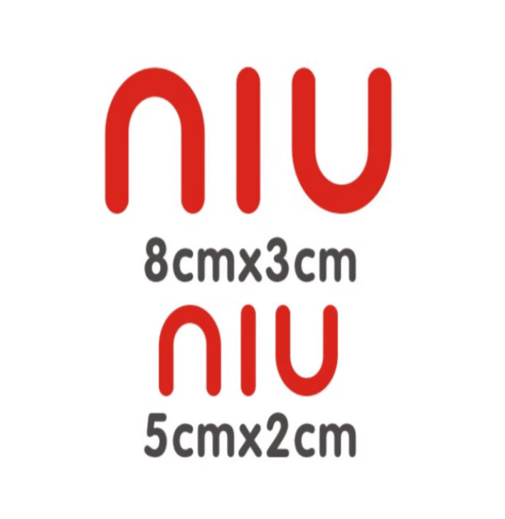 适配niu小牛电动车logo标志n1 1u1贴纸划痕贴车身装饰反光车贴 小号