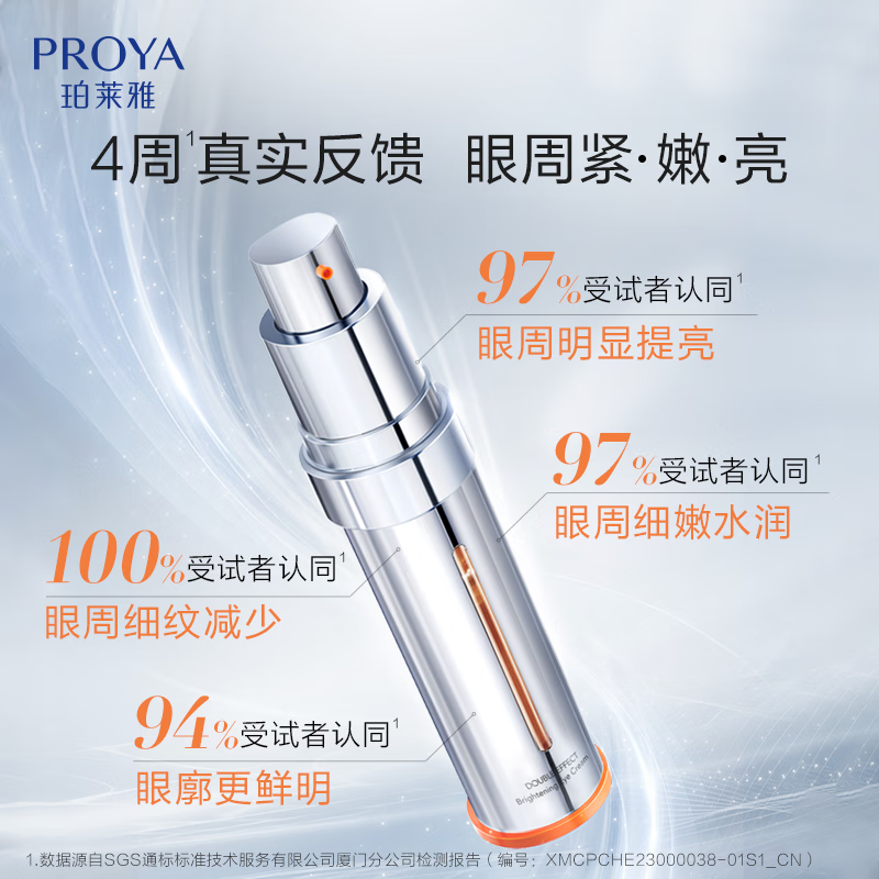 珀莱雅双抗眼霜20ml小夜灯眼霜淡化细纹黑眼圈 抗皱紧致护肤品