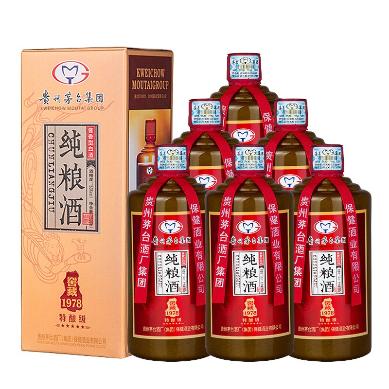 贵州茅台集团 茅乡纯粮酒窖藏1978特酿级 53度酱香型白酒 高度白酒 粮食酒 500mL*6瓶白酒整箱