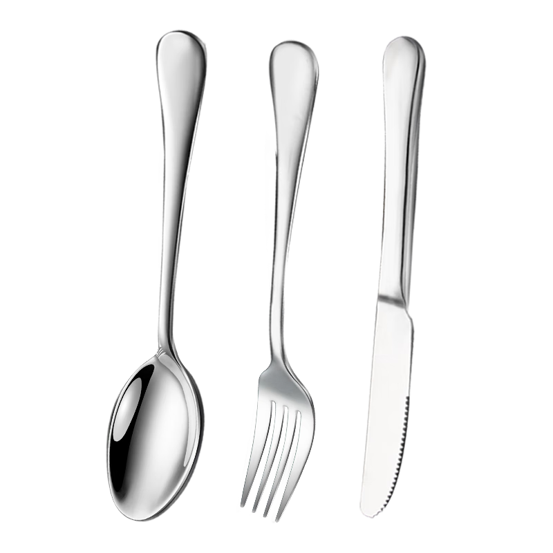 廣意 不銹鋼牛排刀叉勺 西餐餐具餐刀叉子勺子切牛扒套裝 GY7505 不銹鋼刀叉勺三件套