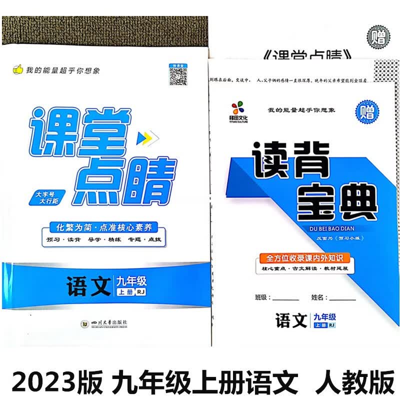 2023秋 课堂点睛 九年级上册语文 人教版 课堂点睛九年级