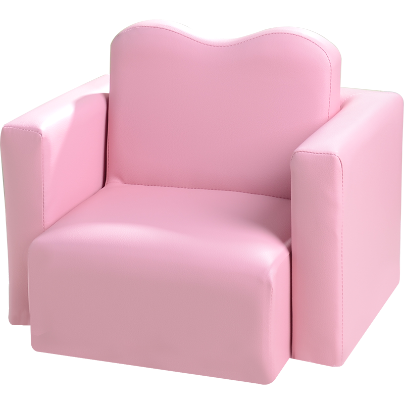 dgbaobei儿童沙发 可爱儿童功能椅 单人宝宝小沙发 卡通皮艺儿童桌椅组合  幼教用品 幼教用品 浅粉心形功能沙发