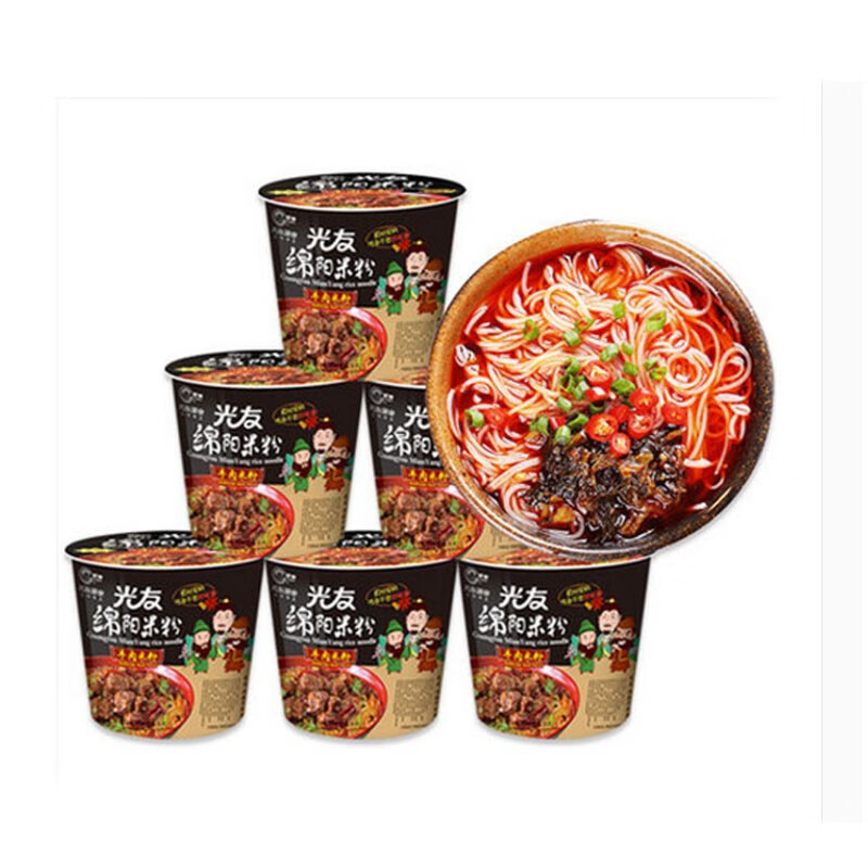 光友【双层包装】整箱光友绵阳米粉牛肉味135g 老开元味方便冲泡 6桶