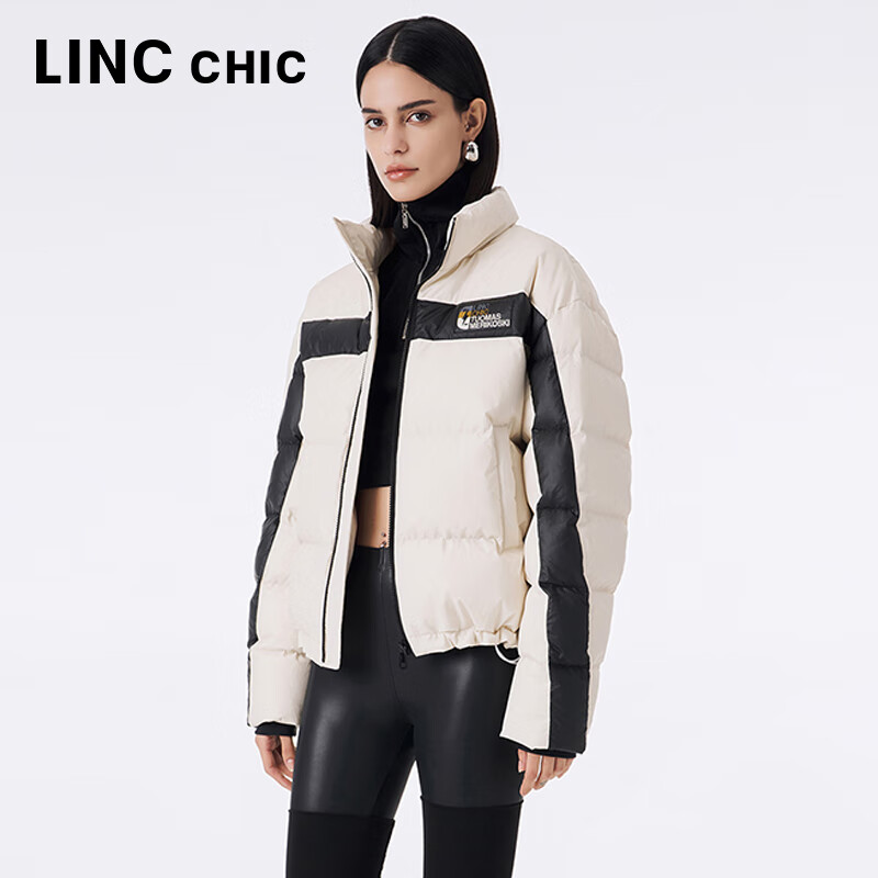 金羽杰设计师联名款冬新款防水羽绒服男女短款反季三防面包服N23801329 高街灰白 XS 适合120斤以下