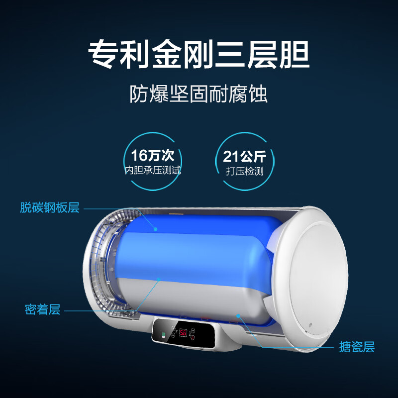 海尔（Haier）安心浴80升储水式电热水器3000W变频速热 多重安防 专利2.0安全防电墙 EC8002-Q6(SJ)