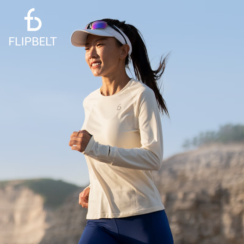 Flipbelt飞比特长袖t恤女秋冬透气健身瑜伽跑步运动上衣休闲圆领速干 凝夜紫Cation S
