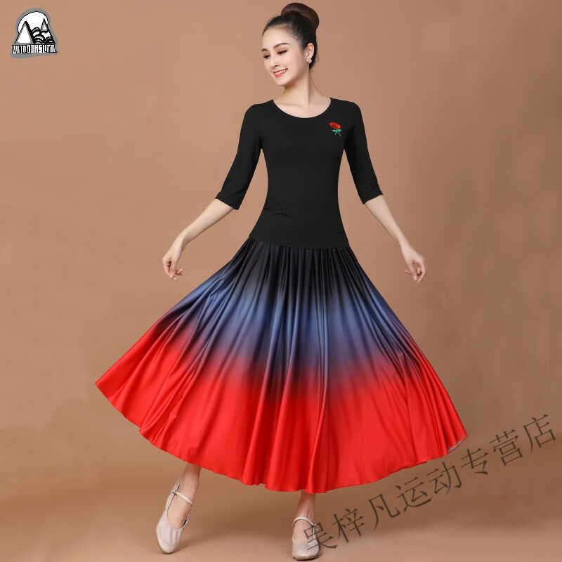 玖维娅广场舞服装新款套装女夏季舞裙莫代尔短袖跳舞衣服套裙半身裙