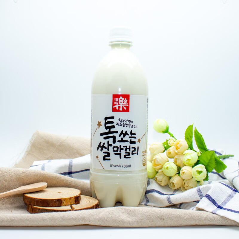 酒时乐韩国进口米酒 原味玛可利发酵酒 低度微醺甜酒 5度 750mL 1瓶 纯米