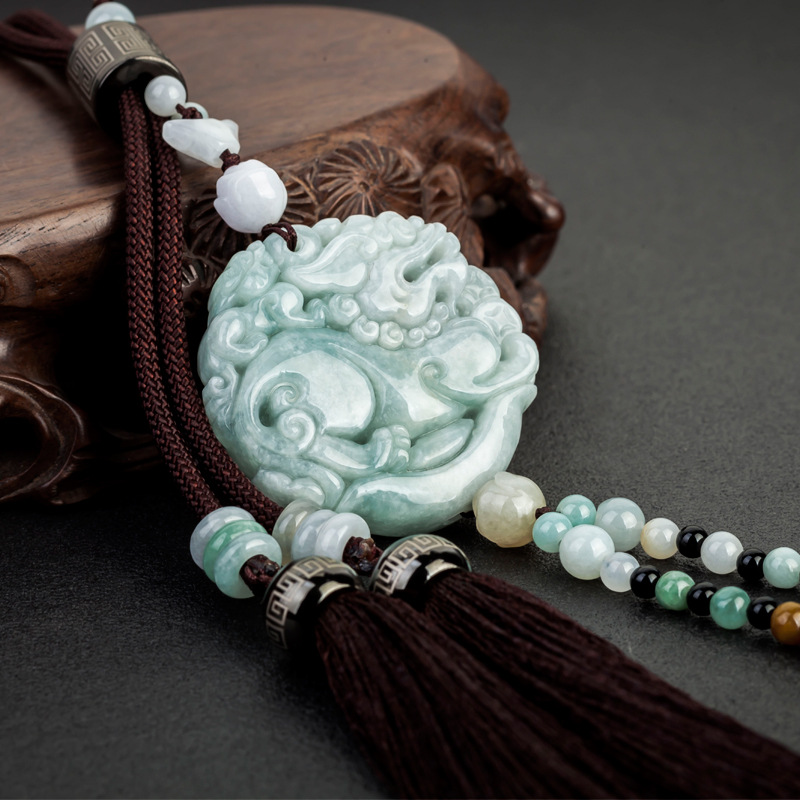 爱丽斯汽车挂件高档翡翠玉貔貅汽车挂件车内平安符汽车挂件装饰品