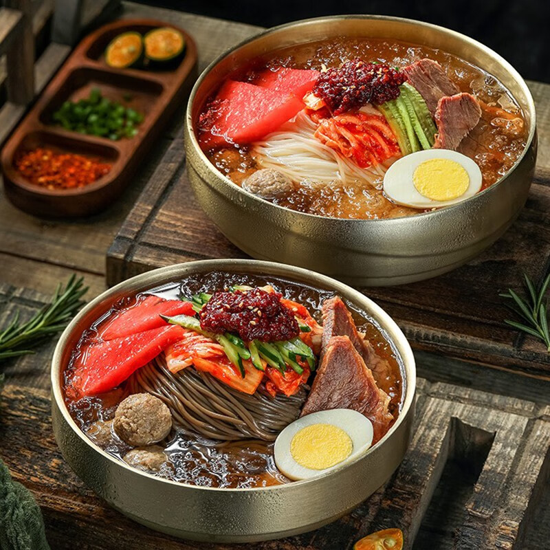 荞麦冷面小麦冷面带汤料 延边朝鲜族特色风味302g*1袋 牛肉汤冷面510g