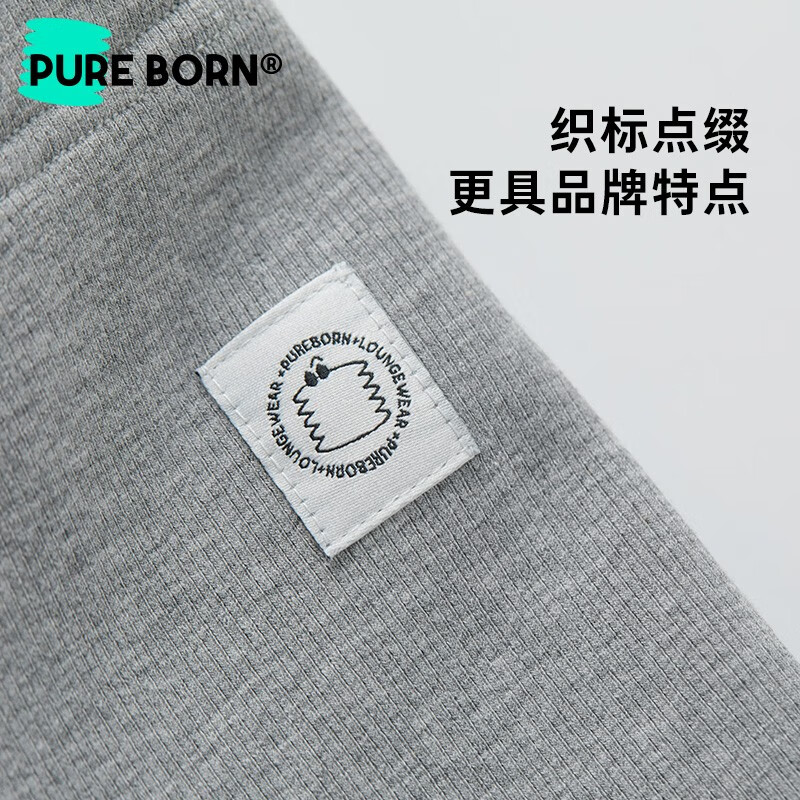 博睿恩女宝打底裤加绒加厚秋冬新款婴幼儿保暖百搭外出长裤 麻灰 100