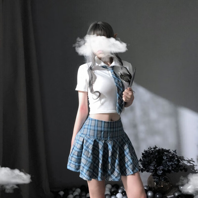 制服情趣网红拍内衣学院风jk诱惑校园 如图色全套 均码