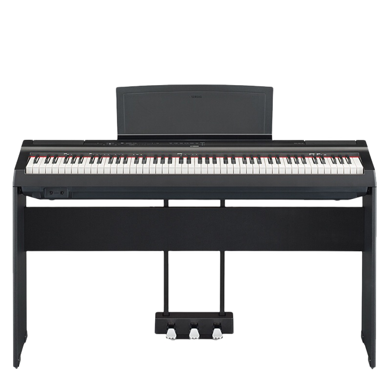 【雅马哈电钢琴P125】88键重锤智能电子钢琴儿童初学者便携式入门电钢琴P125B/WH黑白色 P125B黑色+单踏+双管X架+标配