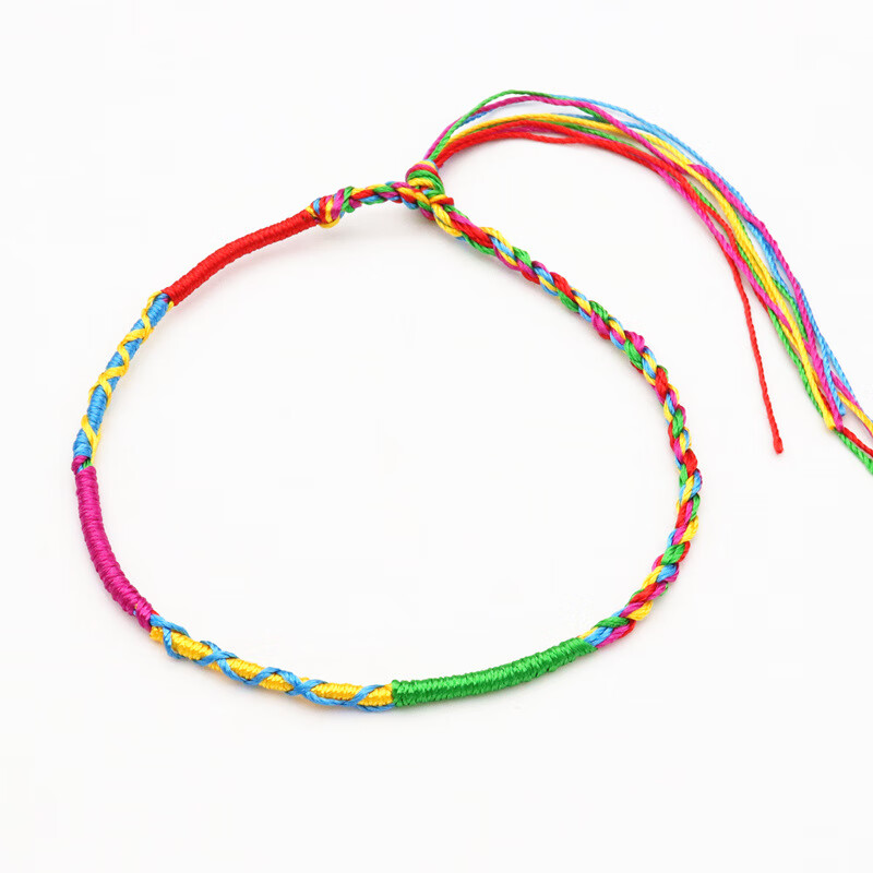 100条五彩绳手链端午节手工编织五色线端午五彩手绳 短五彩线款式颜色