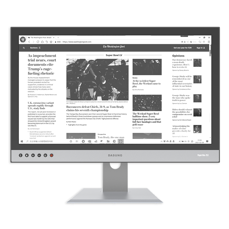 大上科技(DASUNG)彩色墨水屏顯示器 25.3英寸超高刷 護眼 電腦顯示器 電子書閱讀器 電紙書閱讀 手機拓展顯示器 黑白屏 Mac內測版【革命者】前光版(有支架)