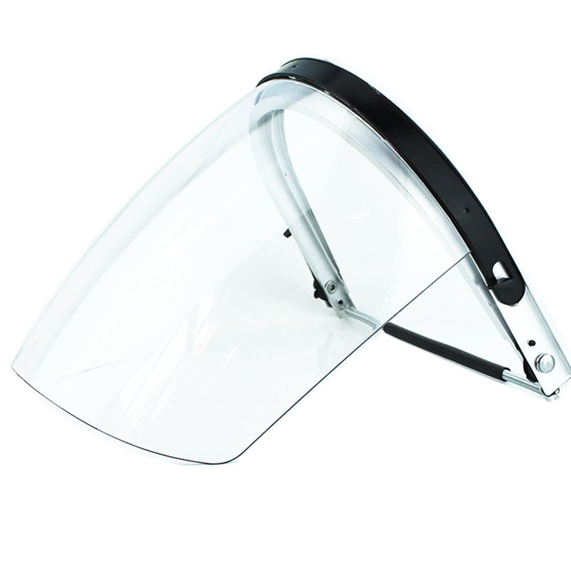 式安全帽电焊防护罩面罩脸部轻便焊工防雾防冲击打磨面罩 铝架 透明屏