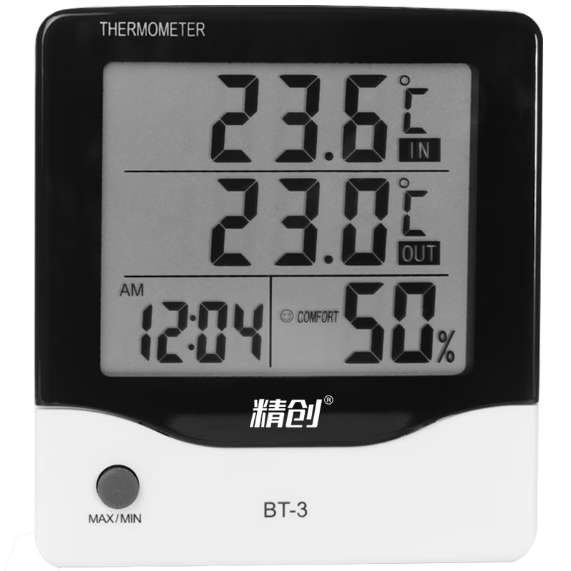 精创（elitech）BT-3实验室电子温湿度计高精度工业室内温度计带探头可校准 BT-3内置温湿度+外置温度