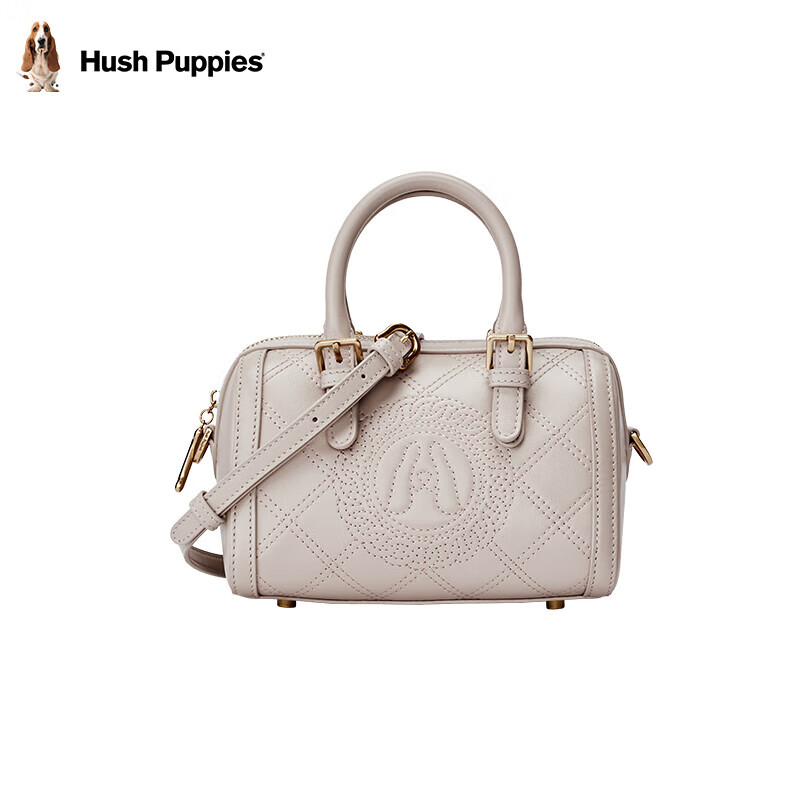 暇步士(hush puppies)单肩包女简约纯色包包女包休闲百搭手提包波士顿