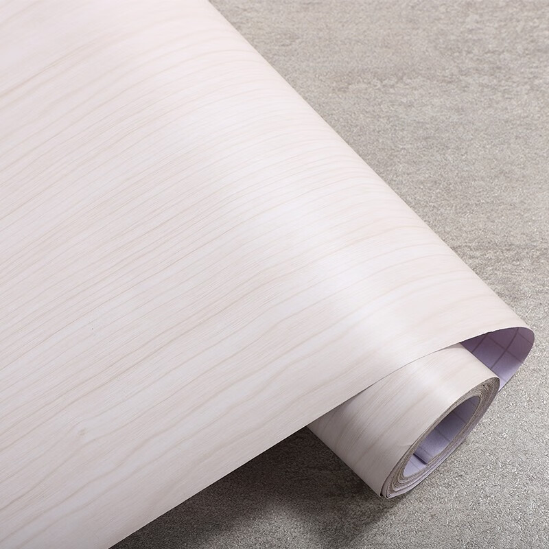 自粘衣柜橱柜木门家具翻新防水贴皮木纹纸书桌面木板贴纸 白枫木纹