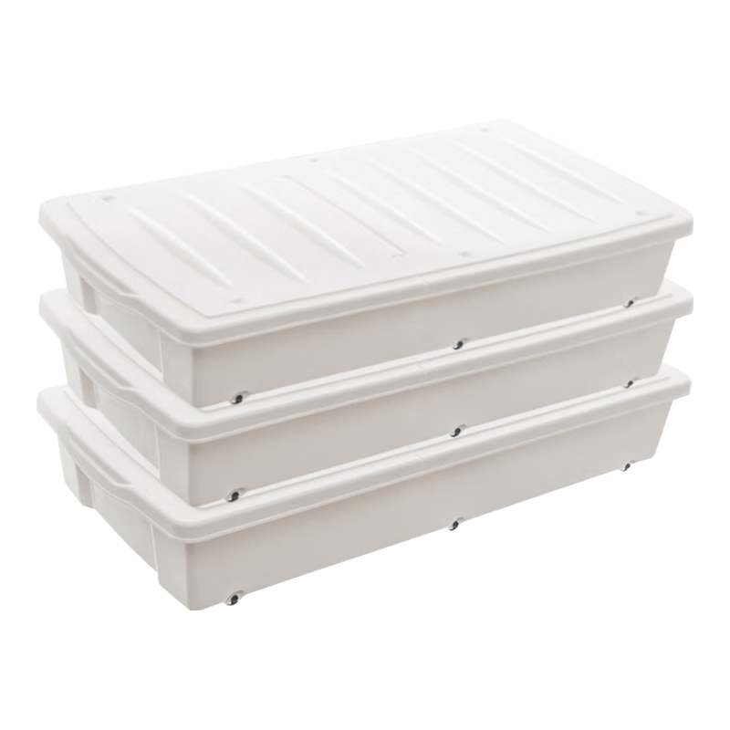 禧天龙（Citylong）床底收纳箱宿舍床底衣物被子整理箱双开盖扁平防潮防尘储物箱 【奶白色54L】一个装