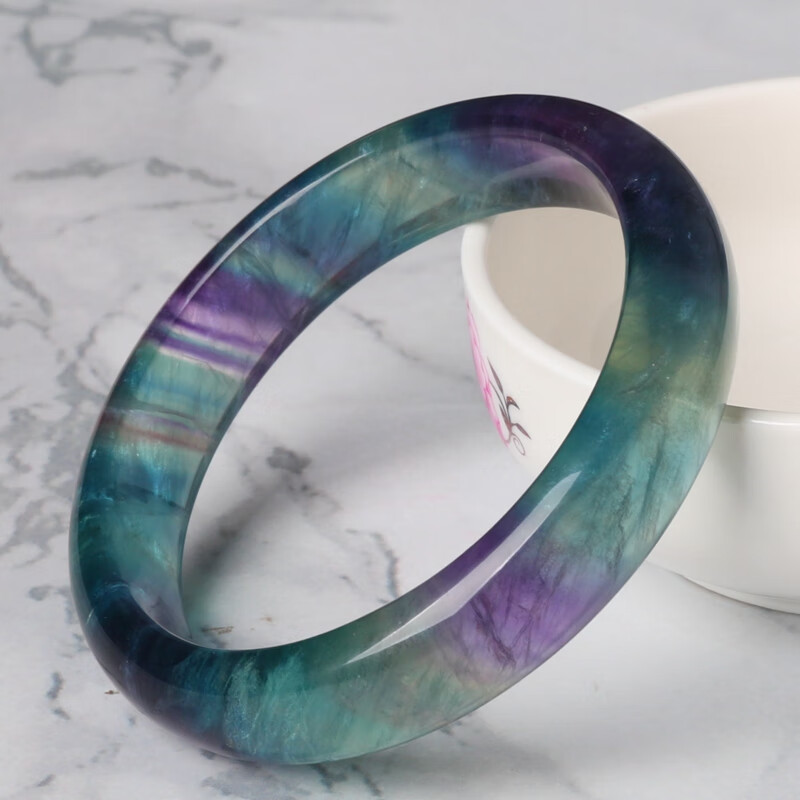 依岚蓝彩萤石手镯时尚水晶饰品女友礼物 内径54--56mm