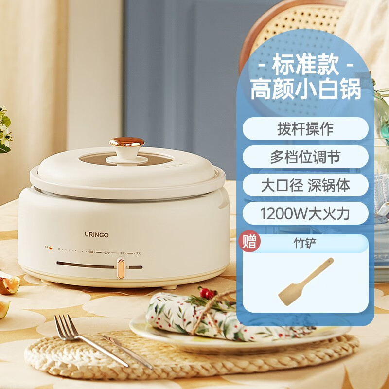 七彩叮当（QICAIDINGDANG）电火锅专用锅电炒锅电煮锅多功锅家用分体式焖锅煎锅 多用途锅大容量大功率涮烤火锅可拆锅电热锅 3L容量 | 分体设计 | 标准款