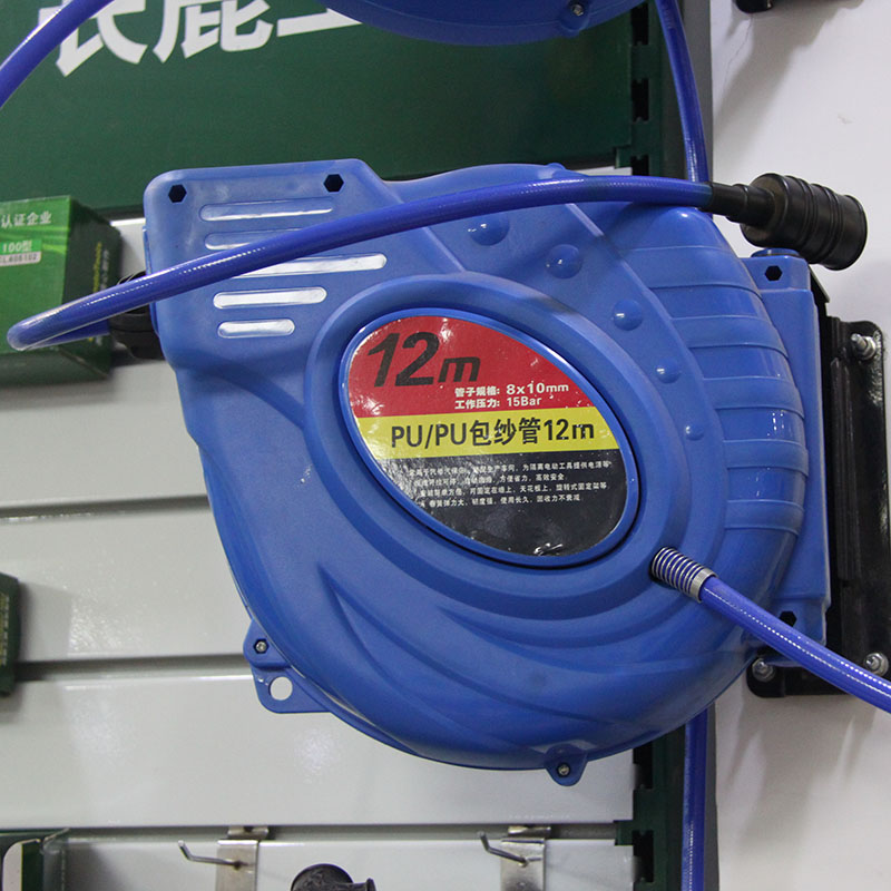 自动伸缩卷管器电鼓水鼓气鼓汽车维修绕线器回收pu气动工具 气鼓10米