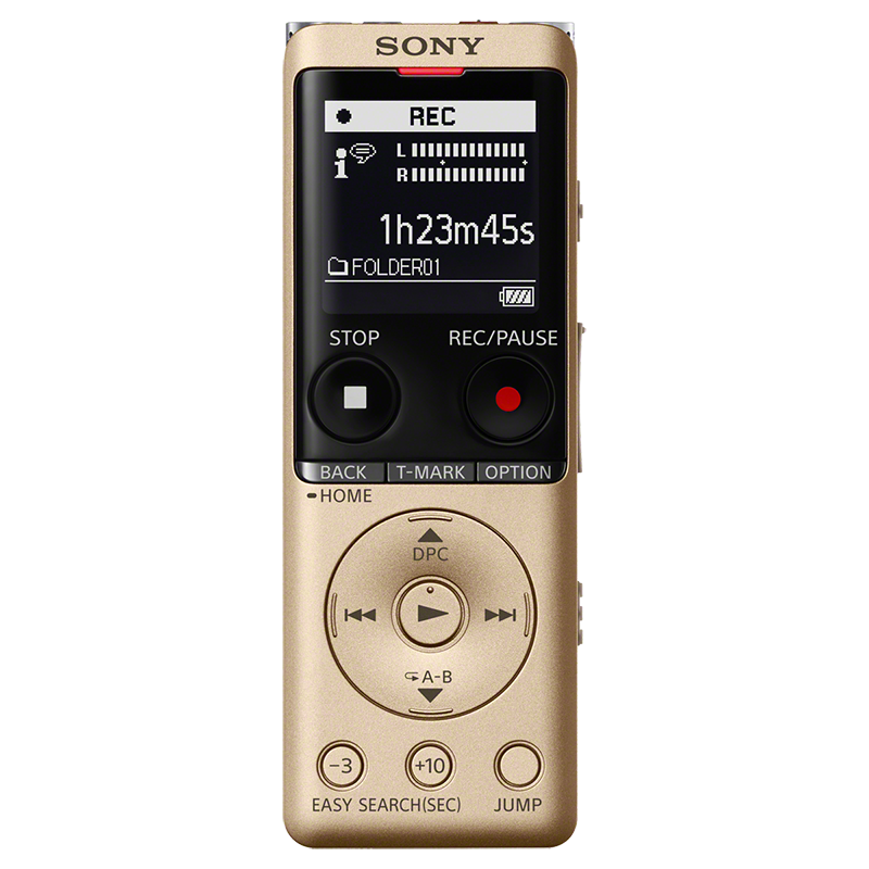 索尼（SONY）录音笔ICD-UX570F 4GB 金色 智能降噪升级款 线性录音棒 商务学习采访支持内录