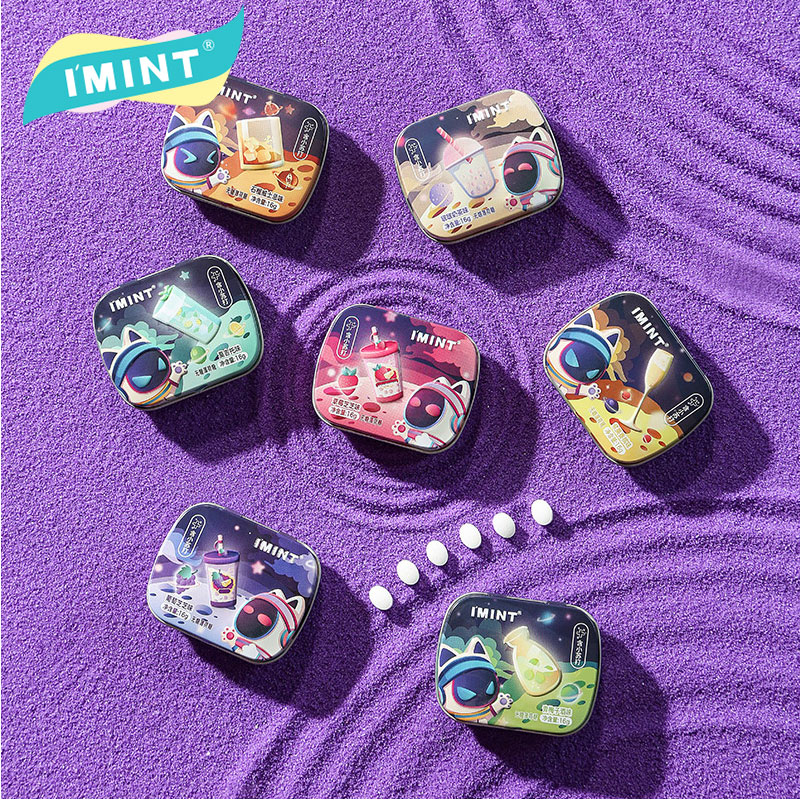 imint 益美滋无糖薄荷糖 奶茶味口气清新香体糖 7盒装【7种口味*1】