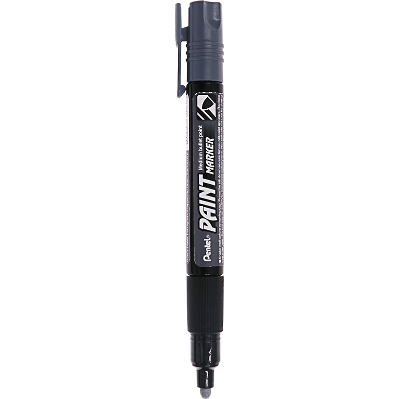 派通（Pentel）彩色圓頭油漆筆 防水速干記號筆粗頭大字廣告筆MMP20 灰色單支裝