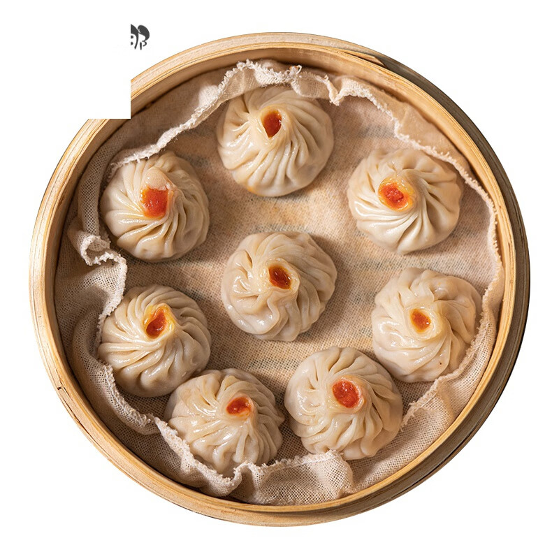 虎钢馋aiki/爱稞 蟹黄小笼包蟹肉上海灌汤包包子速冻小笼包早茶包子