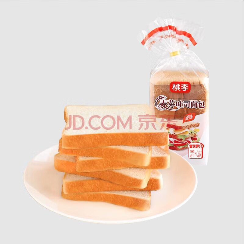 桃李全麦切片面包麦芬面包片营养早餐办公室休闲零食原味新日期 麦芬