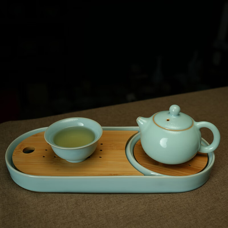 汝誉天下汝窑茶具茶壶西施壶井栏壶石瓢壶汝州汝瓷天青色冰裂纹茶具套装 西施壶(单壶) 220ml