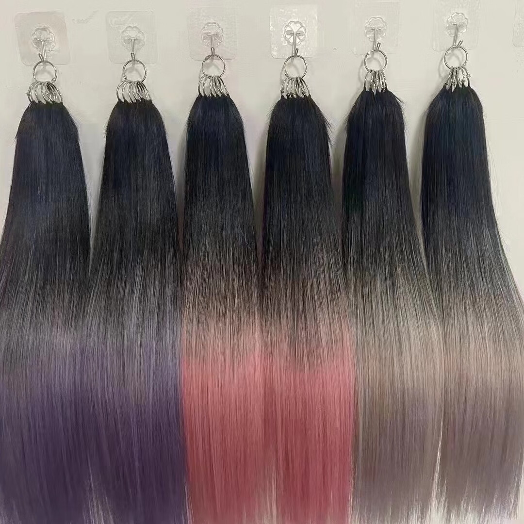 二代羽毛三代羽毛巴黎画染无折羽毛接发原辫发羽毛接发真人发束 巴黎