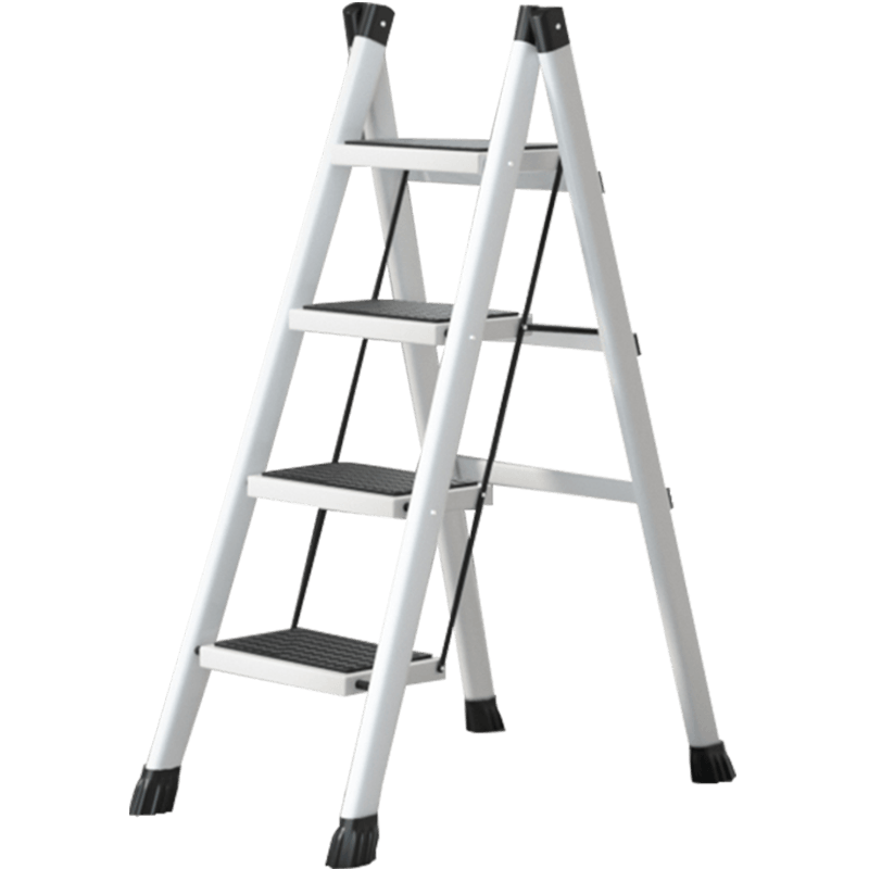 奥伦福特 家用梯子伸缩工程梯折叠多功能升降人字梯伸缩室内加厚两用梯 经典加厚-四步白色10060723933838