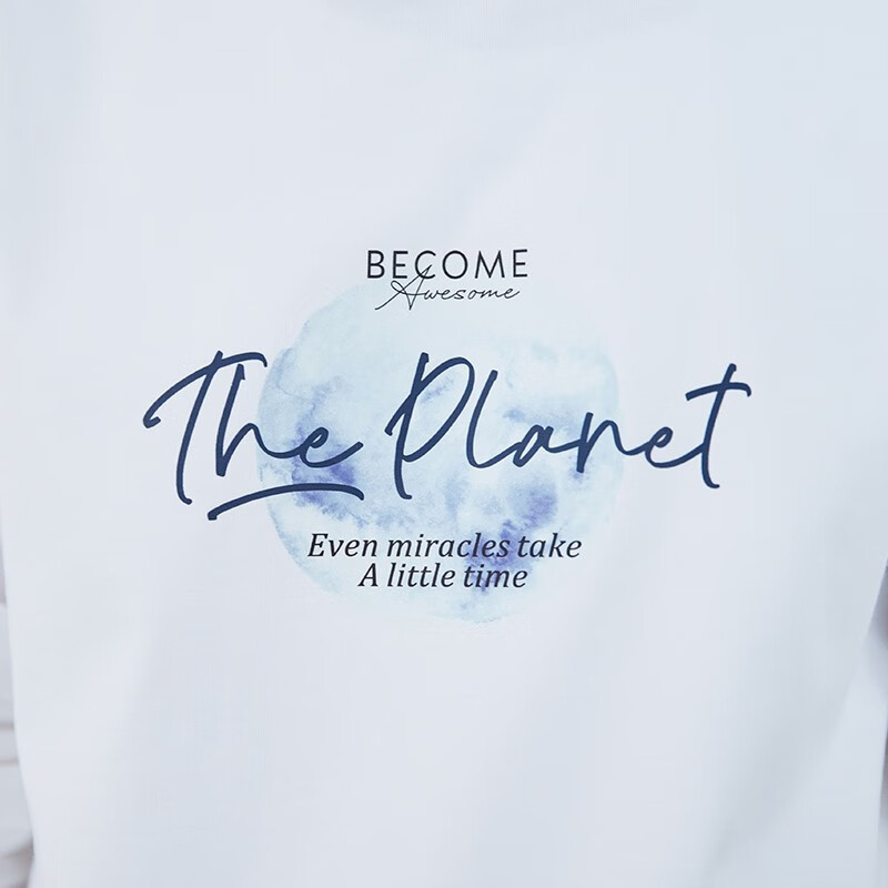 TEEK重磅水柔棉长袖t恤男装秋装 青年字母印花上衣2025秋冬季时尚衣服 HE636白色 L