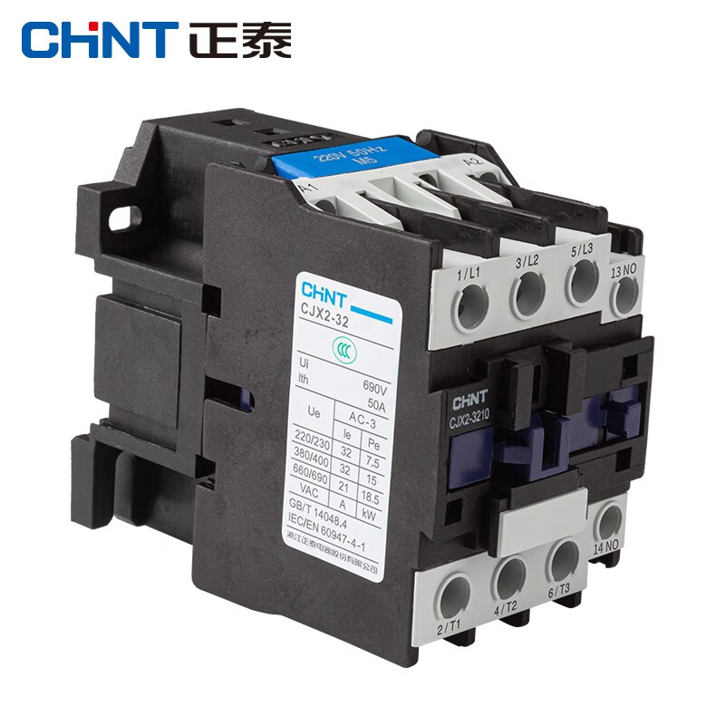 正泰交流接触器 cjx2-32系列 10一常开 01一常闭 32a接触式继电器 24v