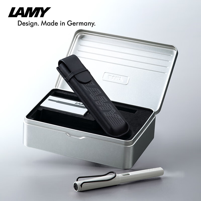 【定制刻字专用】凌美（LAMY）钢笔礼盒 狩猎墨水套装正姿钢笔学生文具办公礼品 节日礼物企业团购 白色F