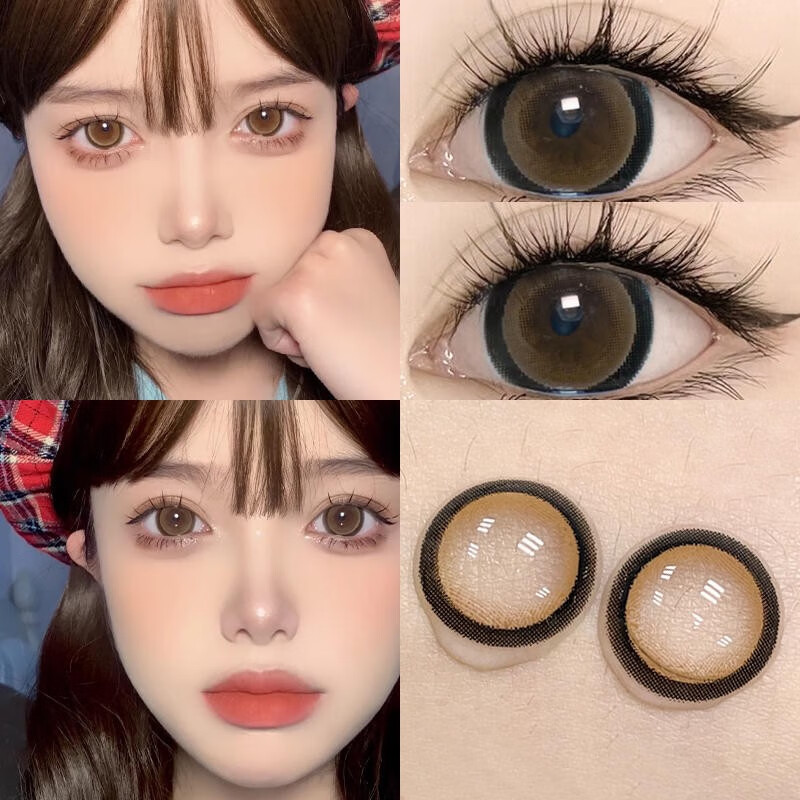 瞳趣星球棒棒糖灰2023年新款近视美瞳年抛女2片装大直径小自然混血